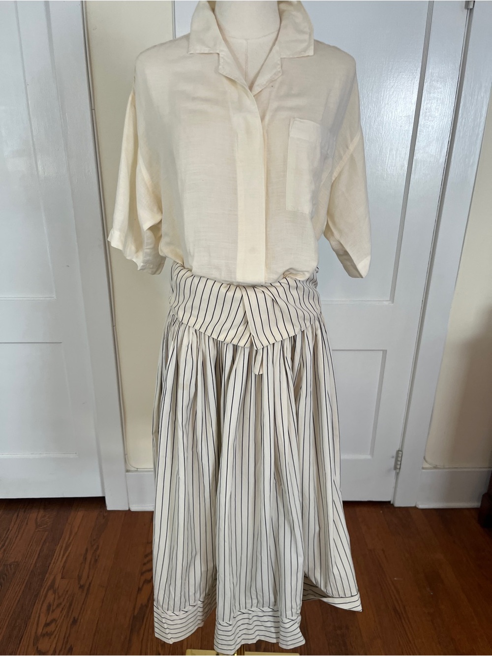 KENZO Blouse & Vintage 1980s Striped Skirt Set – A Beautiful Sweep